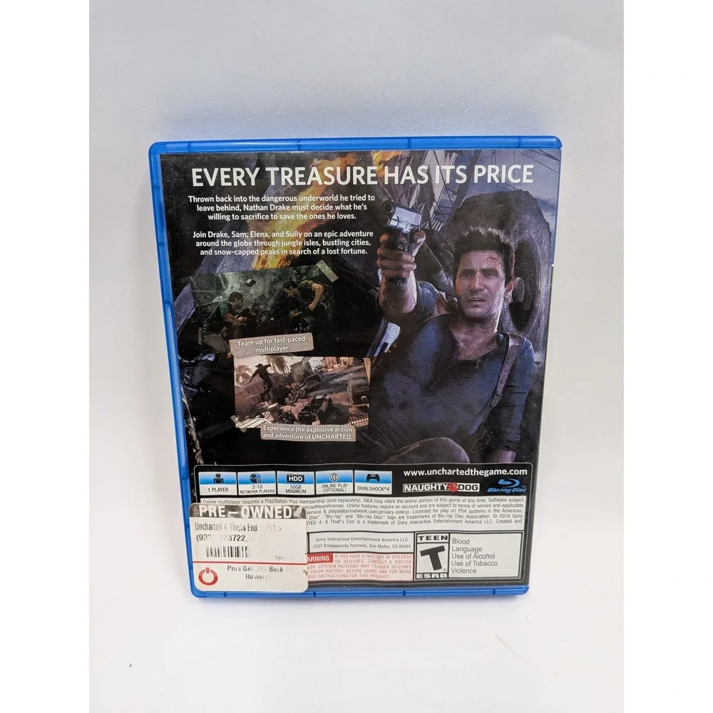Uncharted 4 A Thief's End PS4 PlayStation 4 Naughty Dog Action Adventure Game